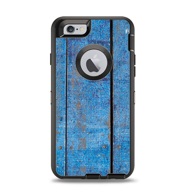 The Worn Blue Paint on Wooden Planks Apple iPhone 6 Otterbox Defender Case Skin Set