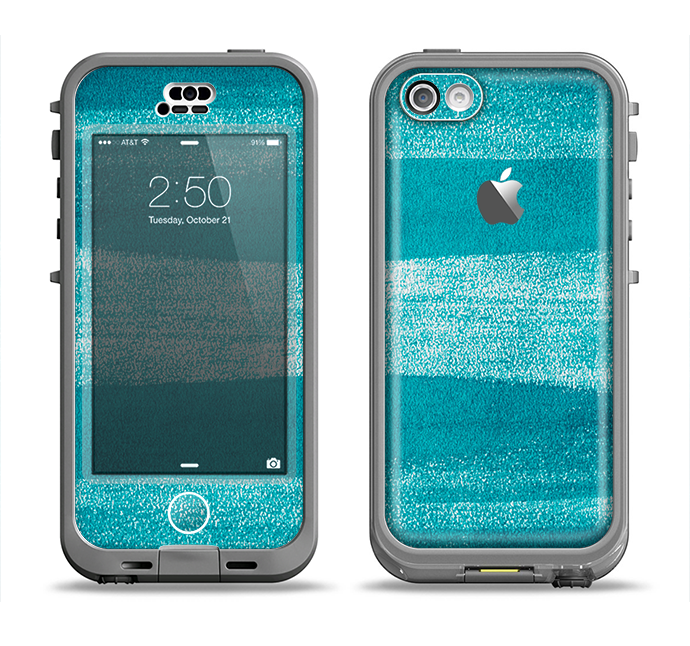 The Worn Blue Texture Apple iPhone 5c LifeProof Nuud Case Skin Set