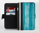 The Worn Blue Texture Ink-Fuzed Leather Folding Wallet Credit-Card Case for the Apple iPhone 6/6s, 6/6s Plus, 5/5s and 5c