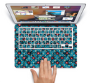 The Worn Dark Blue Checkered Starry Pattern Skin Set for the Apple MacBook Air 11"