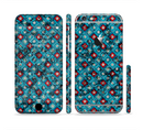 The Worn Dark Blue Checkered Starry Pattern Sectioned Skin Series for the Apple iPhone 6s Plus