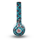 The Worn Dark Blue Checkered Starry Pattern Skin for the Beats by Dre Mixr Headphones