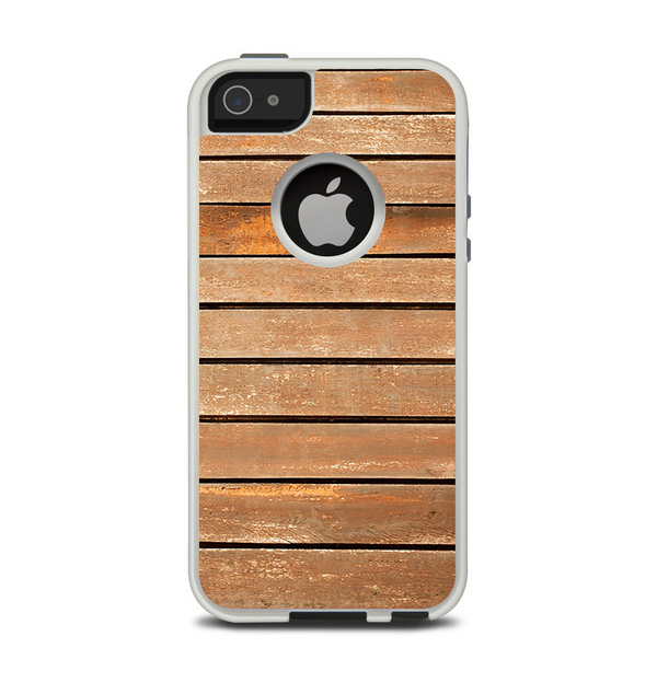 The Worn Wooden Panks Apple iPhone 5-5s Otterbox Commuter Case Skin Set