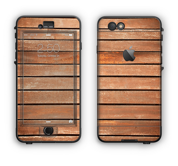 The Worn Wooden Panks Apple iPhone 6 LifeProof Nuud Case Skin Set