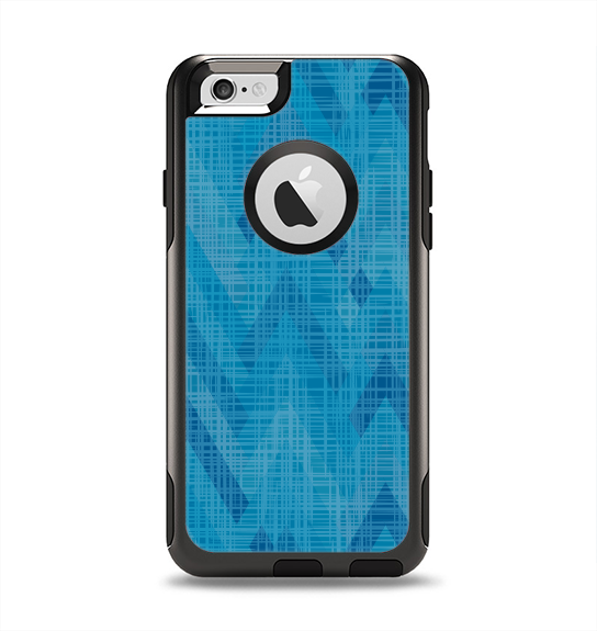 The Woven Blue Sharp Chevron Pattern V3 Apple iPhone 6 Otterbox Commuter Case Skin Set