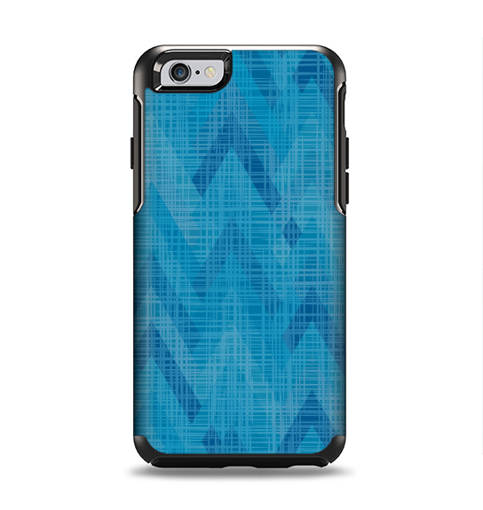 The Woven Blue Sharp Chevron Pattern V3 Apple iPhone 6 Otterbox Symmetry Case Skin Set