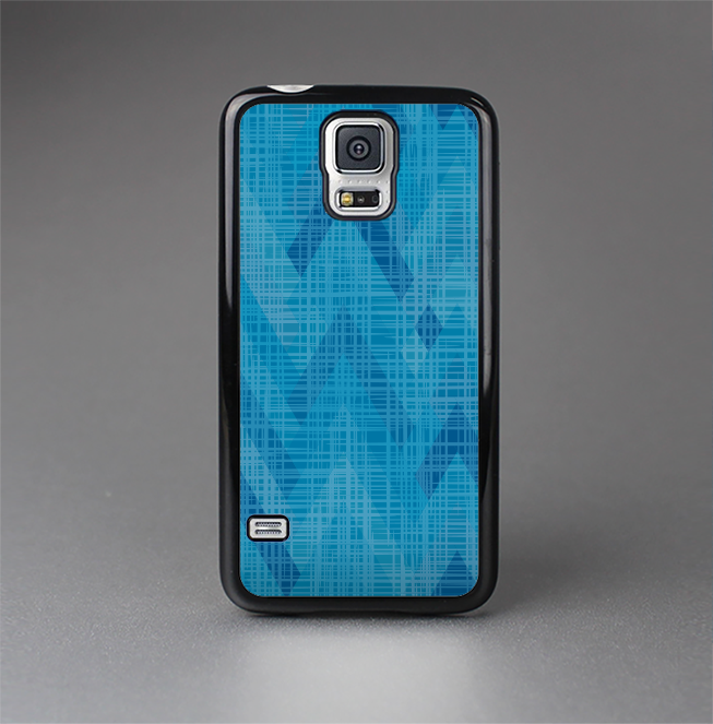 The Woven Blue Sharp Chevron Pattern V3 Skin-Sert Case for the Samsung Galaxy S5