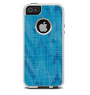 The Woven Blue Sharp Chevron Pattern V3 Skin For The iPhone 5-5s Otterbox Commuter Case