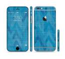 The Woven Blue Sharp Chevron Pattern V3 Sectioned Skin Series for the Apple iPhone 6s Plus