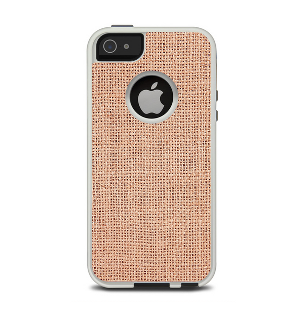 The Woven Burlap Apple iPhone 5-5s Otterbox Commuter Case Skin Set