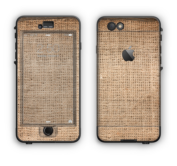 The Woven Fabric Over Aged Wood Apple iPhone 6 LifeProof Nuud Case Skin Set