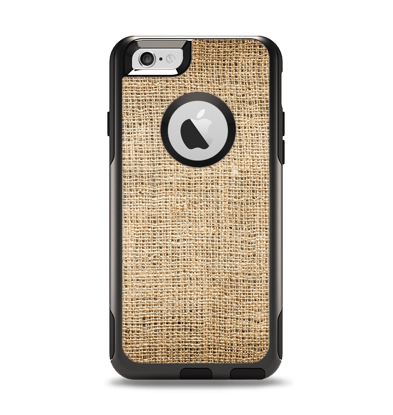The Woven Fabric Over Aged Wood Apple iPhone 6 Otterbox Commuter Case Skin Set