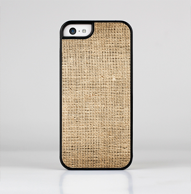 The Woven Fabric Over Aged Wood Skin-Sert Case for the Apple iPhone 5c