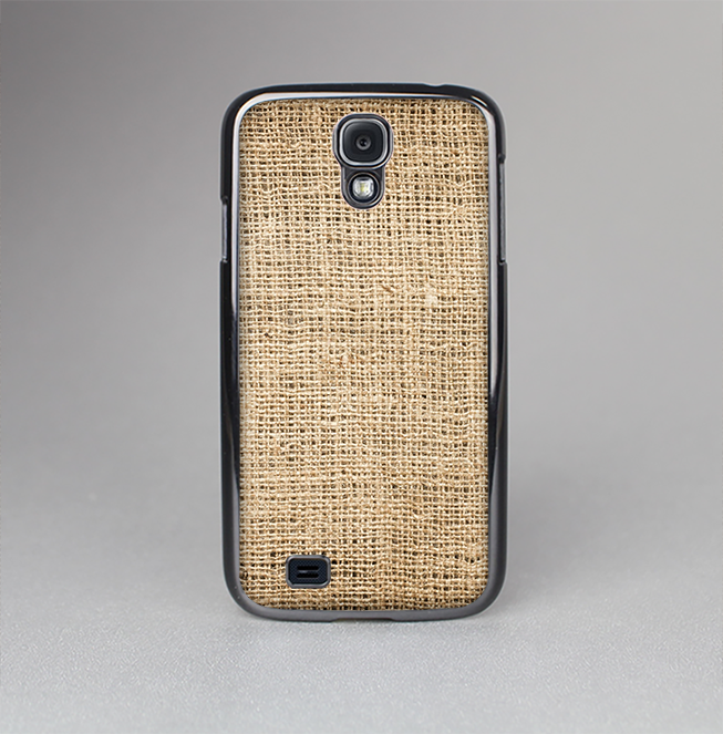 The Woven Fabric Over Aged Wood Skin-Sert Case for the Samsung Galaxy S4