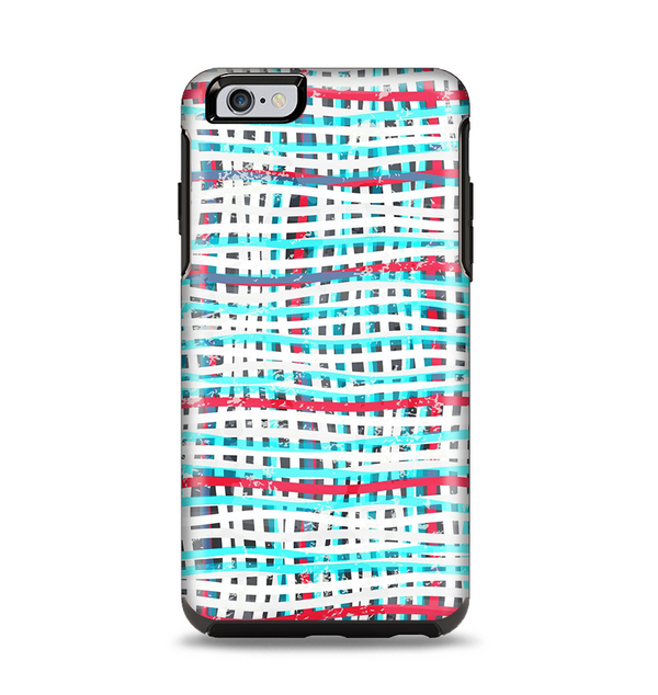 The Woven Trendy Green & Coral Apple iPhone 6 Plus Otterbox Symmetry Case Skin Set