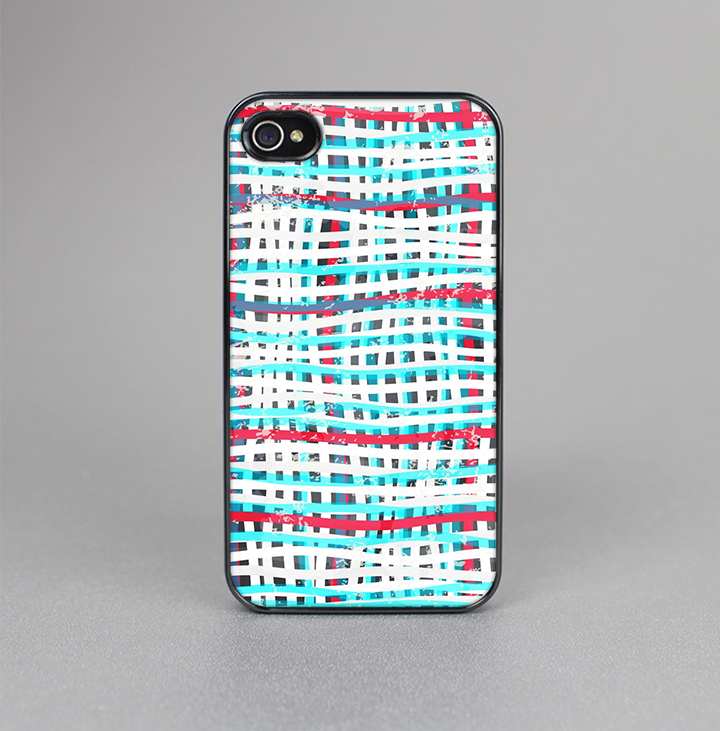 The Woven Trendy Green & Coral Skin-Sert for the Apple iPhone 4-4s Skin-Sert Case