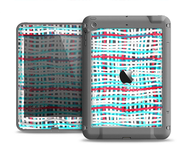 The Woven Trendy Green & Coral Apple iPad Mini LifeProof Nuud Case Skin Set