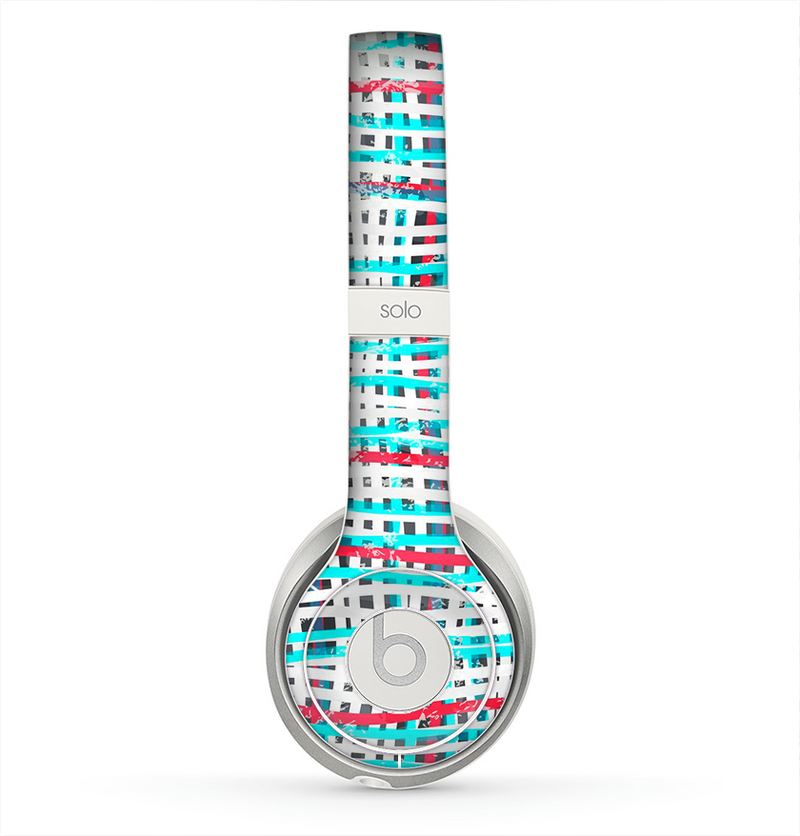 The Woven Trendy Green & Coral Skin for the Beats by Dre Solo 2 Headphones
