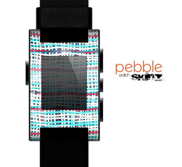 The Woven Trendy Green & Coral Skin for the Pebble SmartWatch