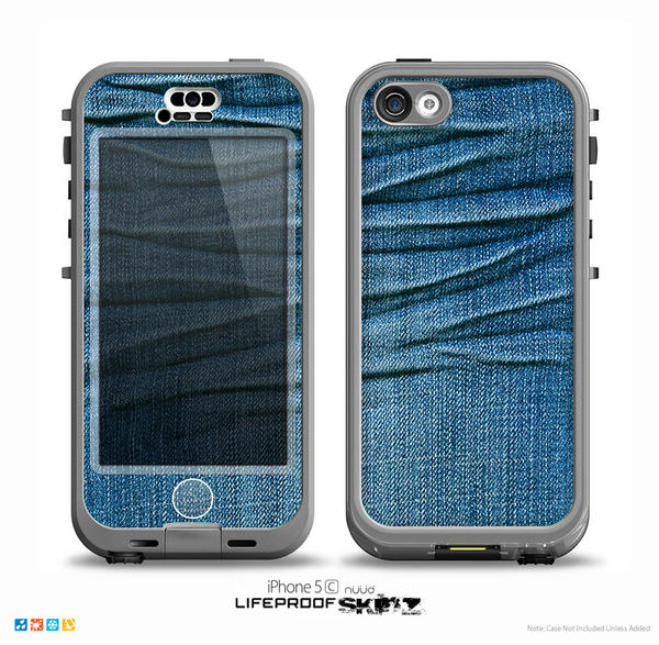 The Wrinkled Jean texture Skin for the iPhone 5c nüüd LifeProof Case