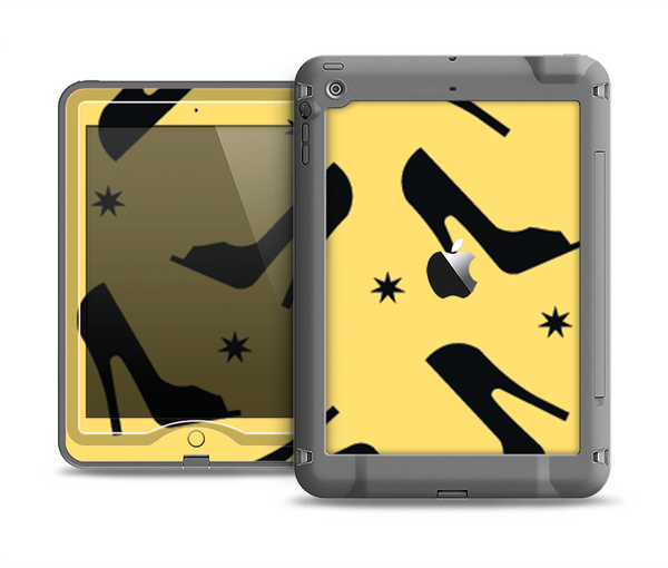 The Yellow & Black High-Heel Pattern V12 Apple iPad Mini LifeProof Nuud Case Skin Set