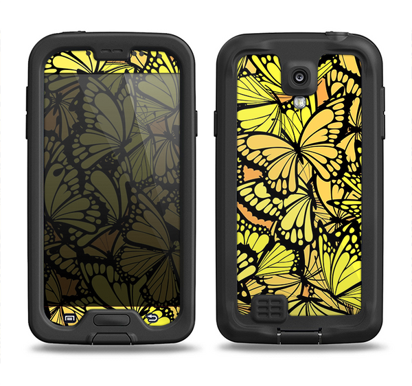 The Yellow Butterfly Bundle Samsung Galaxy S4 LifeProof Nuud Case Skin Set