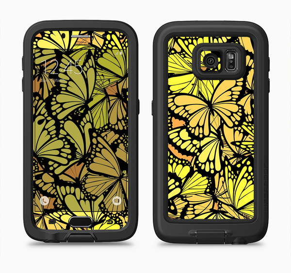 The Yellow Butterfly Bundle Full Body Samsung Galaxy S6 LifeProof Fre Case Skin Kit
