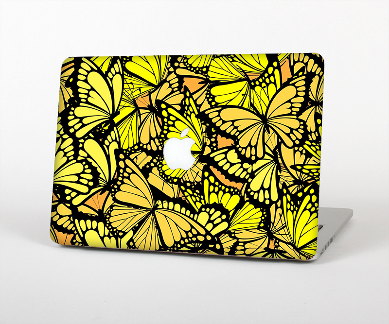 The Yellow Butterfly Bundle Skin Set for the Apple MacBook Pro 15" with Retina Display