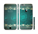 The Yellow Elegant Lace on Green Sectioned Skin Series for the Apple iPhone 6s Plus
