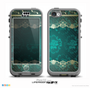 The Yellow Elegant Lace on Green Skin for the iPhone 5c nüüd LifeProof Case