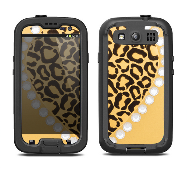 The Yellow Heart Shaped Leopard Samsung Galaxy S4 LifeProof Nuud Case Skin Set