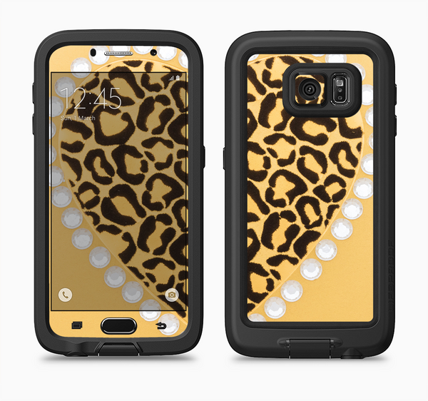 The Yellow Heart Shaped Leopard Full Body Samsung Galaxy S6 LifeProof Fre Case Skin Kit