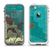 The Yellow Lace and Flower on Teal Apple iPhone 5-5s LifeProof Fre Case Skin Set