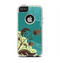 The Yellow Lace and Flower on Teal Apple iPhone 5-5s Otterbox Commuter Case Skin Set