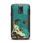 The Yellow Lace and Flower on Teal Samsung Galaxy S5 Otterbox Commuter Case Skin Set