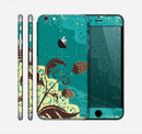 The Yellow Lace and Flower on Teal Skin for the Apple iPhone 6 Plus