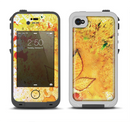 The Yellow Leaf-Imprinted Paint Splatter Apple iPhone 4-4s LifeProof Fre Case Skin Set