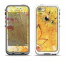 The Yellow Leaf-Imprinted Paint Splatter Apple iPhone 5-5s LifeProof Fre Case Skin Set