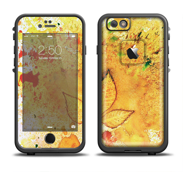 The Yellow Leaf-Imprinted Paint Splatter Apple iPhone 6/6s Plus LifeProof Fre Case Skin Set