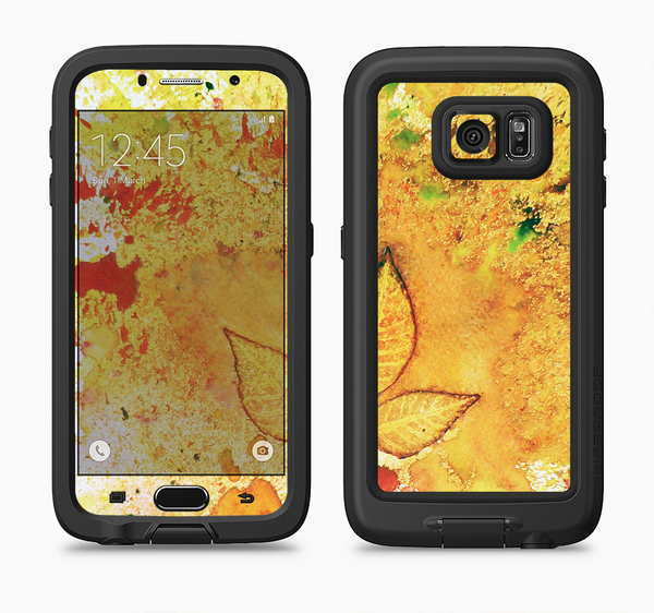 The Yellow Leaf-Imprinted Paint Splatter Full Body Samsung Galaxy S6 LifeProof Fre Case Skin Kit
