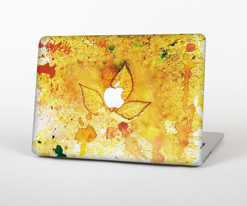 The Yellow Leaf-Imprinted Paint Splatter Skin Set for the Apple MacBook Pro 13"   (A1278)