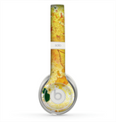 The Yellow Leaf-Imprinted Paint Splatter Skin for the Beats by Dre Solo 2 Headphones