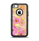 The Yellow & Pink Flowerland Apple iPhone 5c Otterbox Defender Case Skin Set