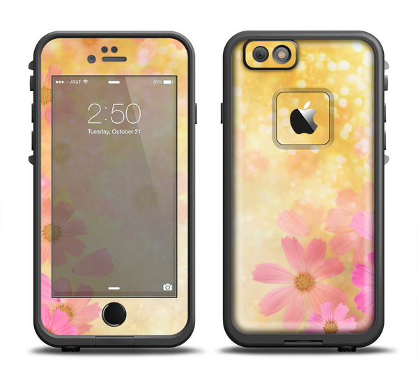 The Yellow & Pink Flowerland Apple iPhone 6/6s Plus LifeProof Fre Case Skin Set