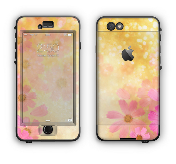 The Yellow & Pink Flowerland Apple iPhone 6 LifeProof Nuud Case Skin Set
