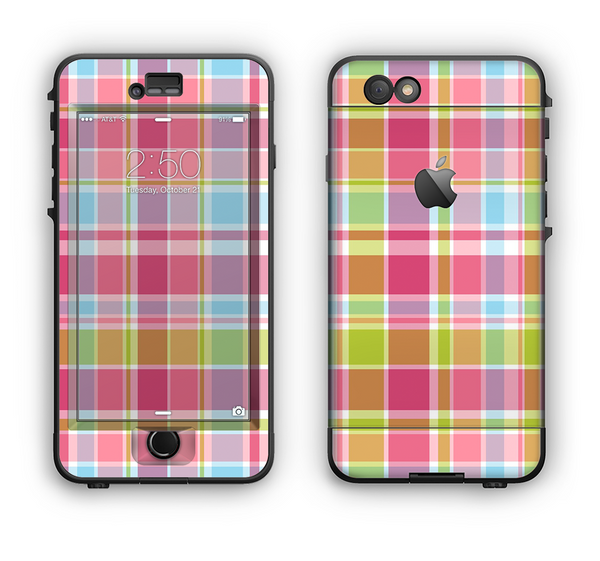 The Yellow & Pink Plaid Apple iPhone 6 LifeProof Nuud Case Skin Set