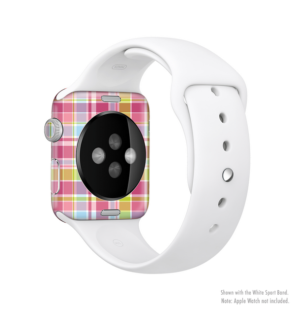 The Yellow & Pink Plaid Full-Body Skin Kit for the Apple Watch