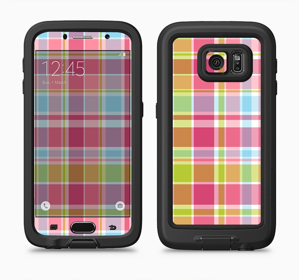 The Yellow & Pink Plaid Full Body Samsung Galaxy S6 LifeProof Fre Case Skin Kit