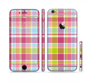 The Yellow & Pink Plaid Sectioned Skin Series for the Apple iPhone 6s Plus