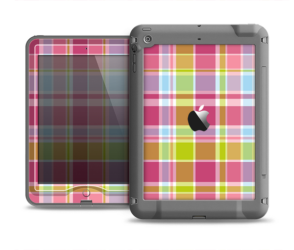 The Yellow & Pink Plaid Apple iPad Mini LifeProof Nuud Case Skin Set